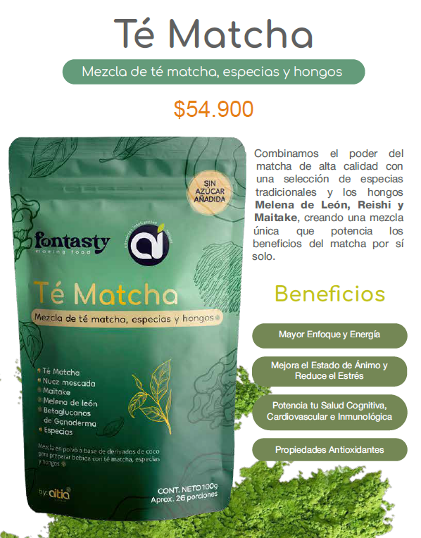 🍵 Té Matcha con Especias y Hongos Adaptógenos