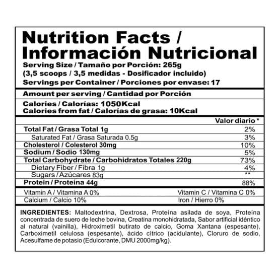 Megaplex Creatine Power 10 lb – Ganador de Masa Muscular