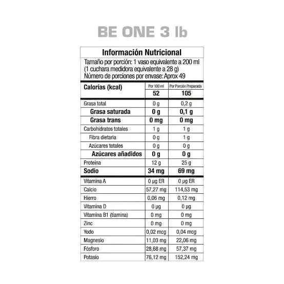 Proteína BE ONE 3 lb – Apoyo para Masa Muscular Magra