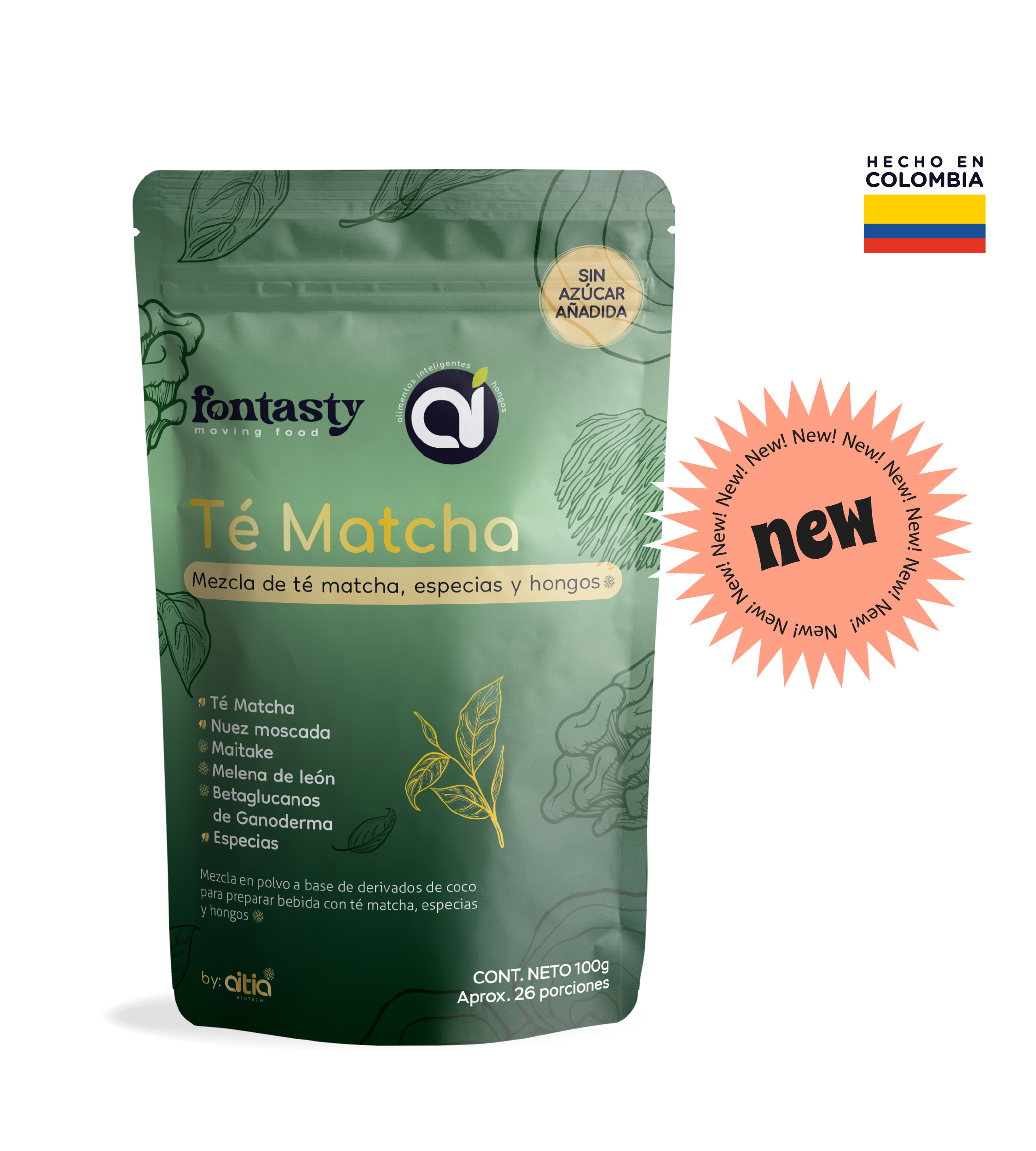 🍵 Té Matcha con Especias y Hongos Adaptógenos