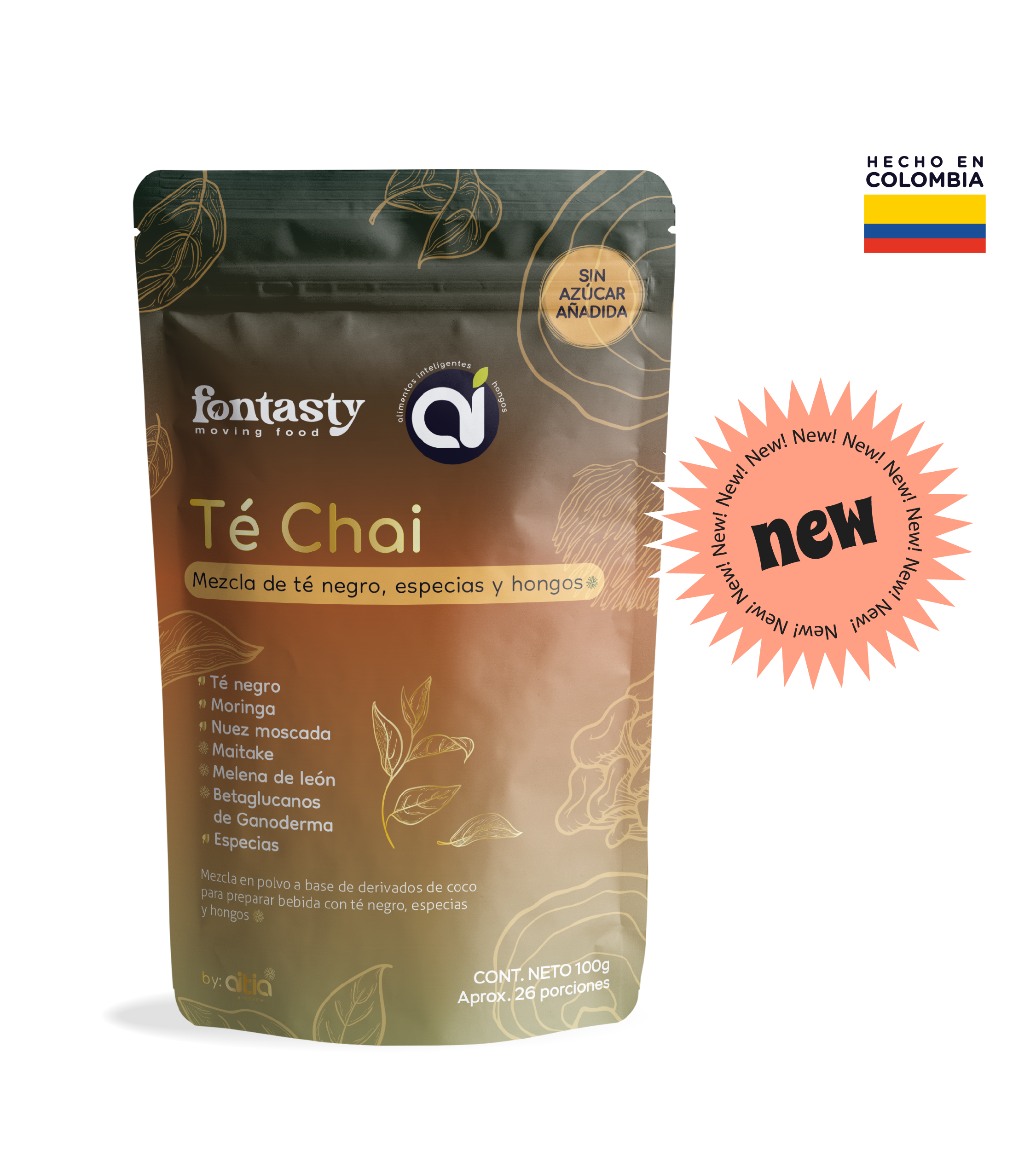🍵 Té Chai Mezcla de Té Negro, Especias y Hongos Funcionales