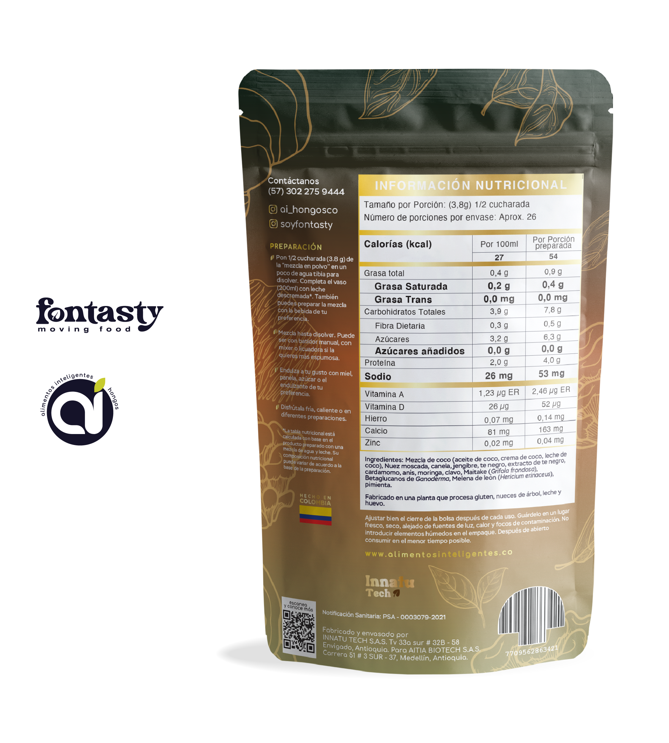 🍵 Té Chai Mezcla de Té Negro, Especias y Hongos Funcionales