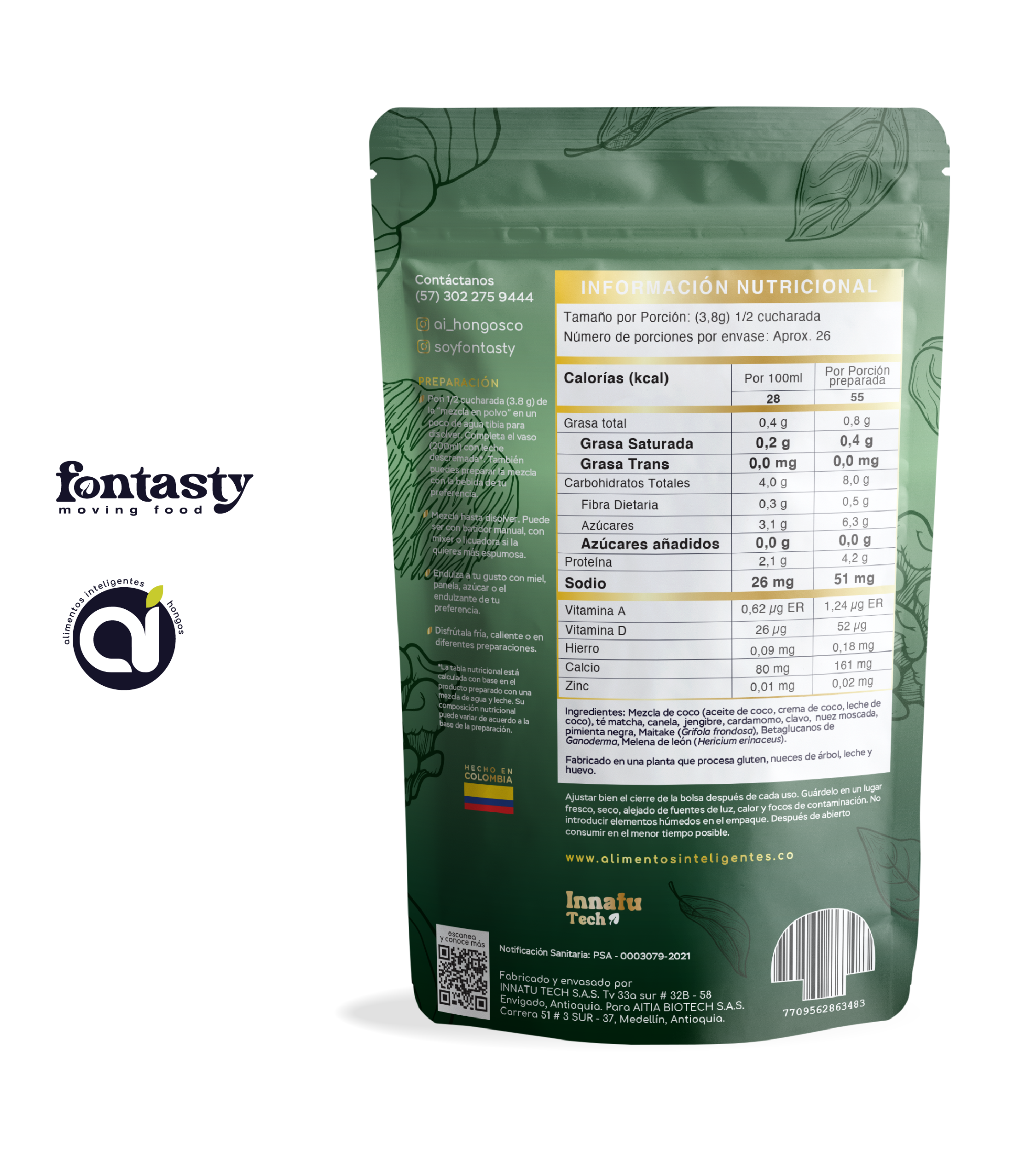 🍵 Té Matcha con Especias y Hongos Adaptógenos