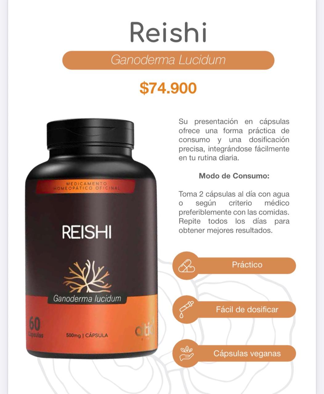 🍄 Cápsulas de Reishi – Extracto de Ganoderma lucidum